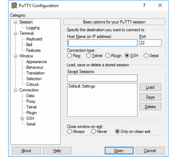PuTTY Configuration