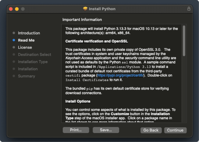 Python Installer - Read Me / Important Information